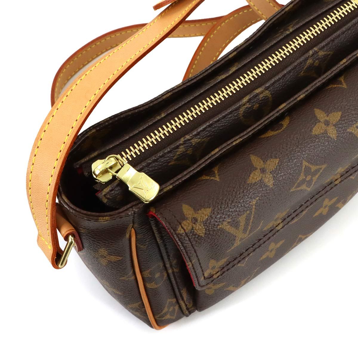 Louis Vuitton Monogram PM Shoulder Bag Brown Gold Viva-Cite
