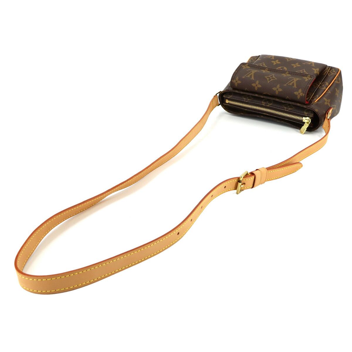 Louis Vuitton Monogram PM Shoulder Bag Brown Gold Viva-Cite