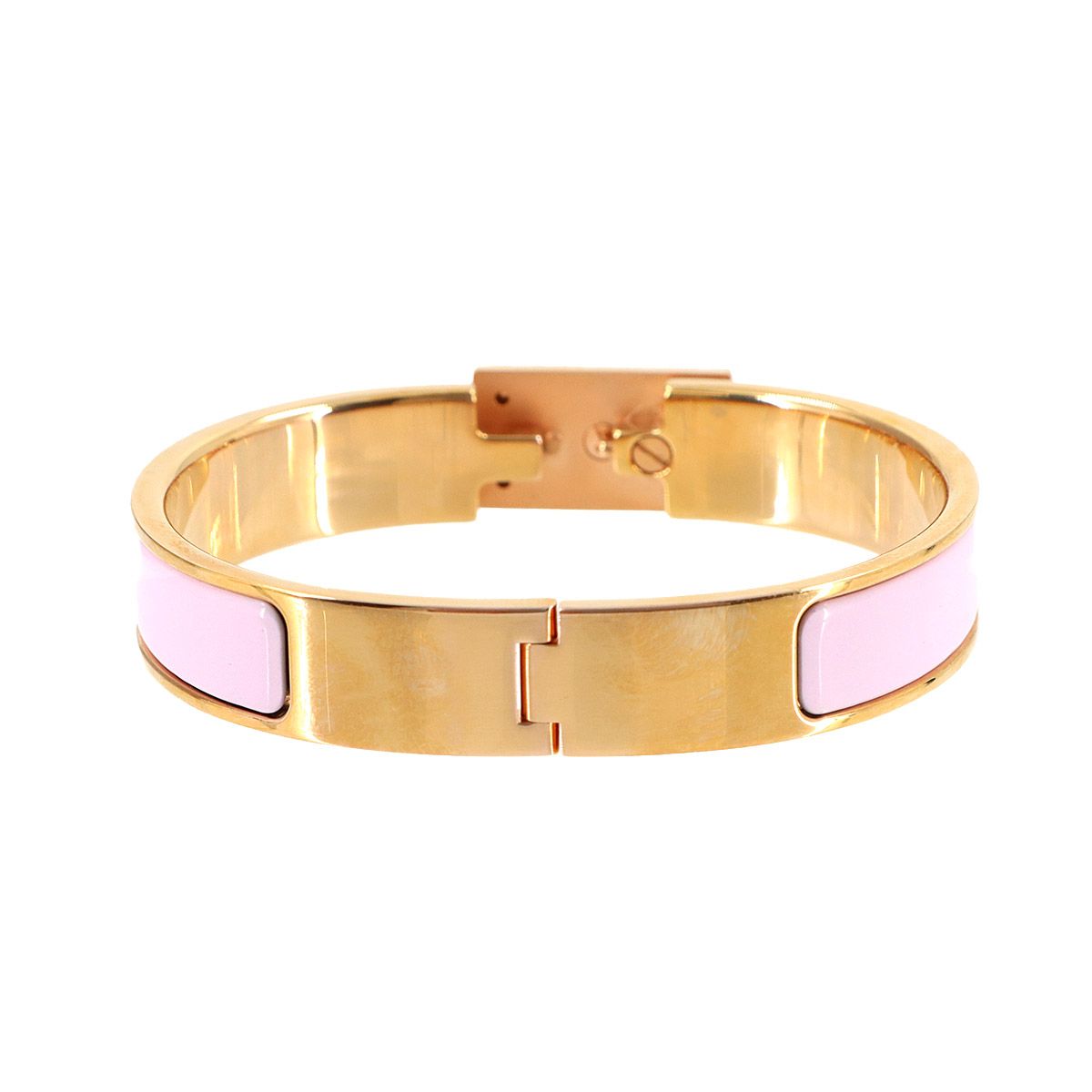 Hermes Clic Anneau Bangle Rose Dragee Pink Gold Bracelet