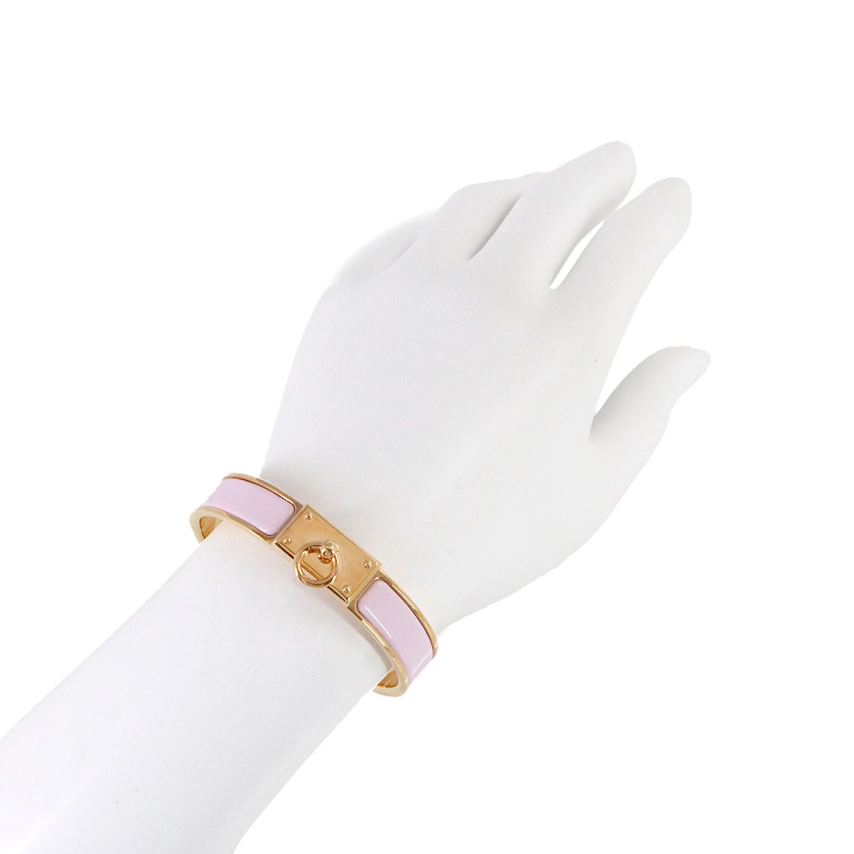 Hermes Clic Anneau Bangle Rose Dragee Pink Gold Bracelet