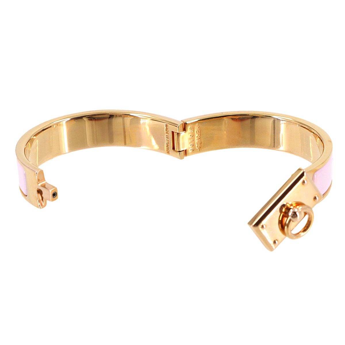 Hermes Clic Anneau Bangle Rose Dragee Pink Gold Bracelet