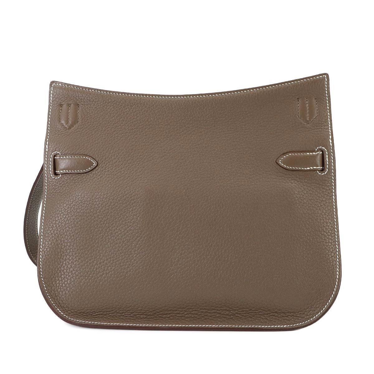 Hermes Jypsiere 28 Shoulder Bag Taurillon Clemence Etoupe Silver