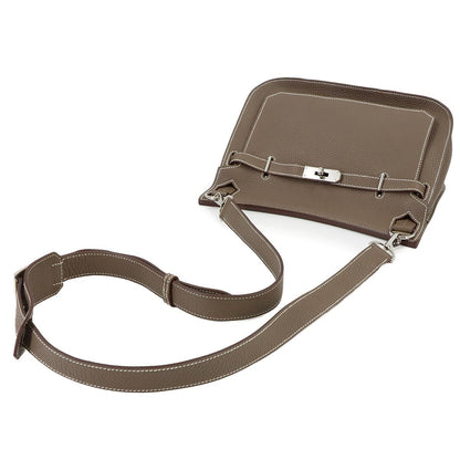 Hermes Jypsiere 28 Shoulder Bag Taurillon Clemence Etoupe Silver