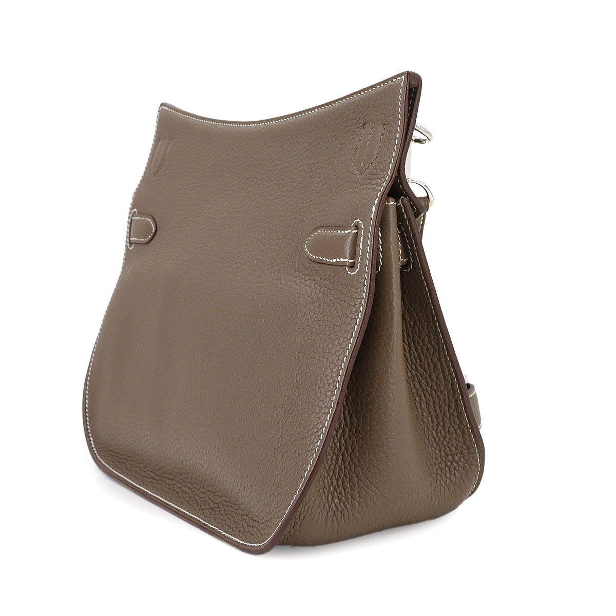Hermes Jypsiere 28 Shoulder Bag Taurillon Clemence Etoupe Silver