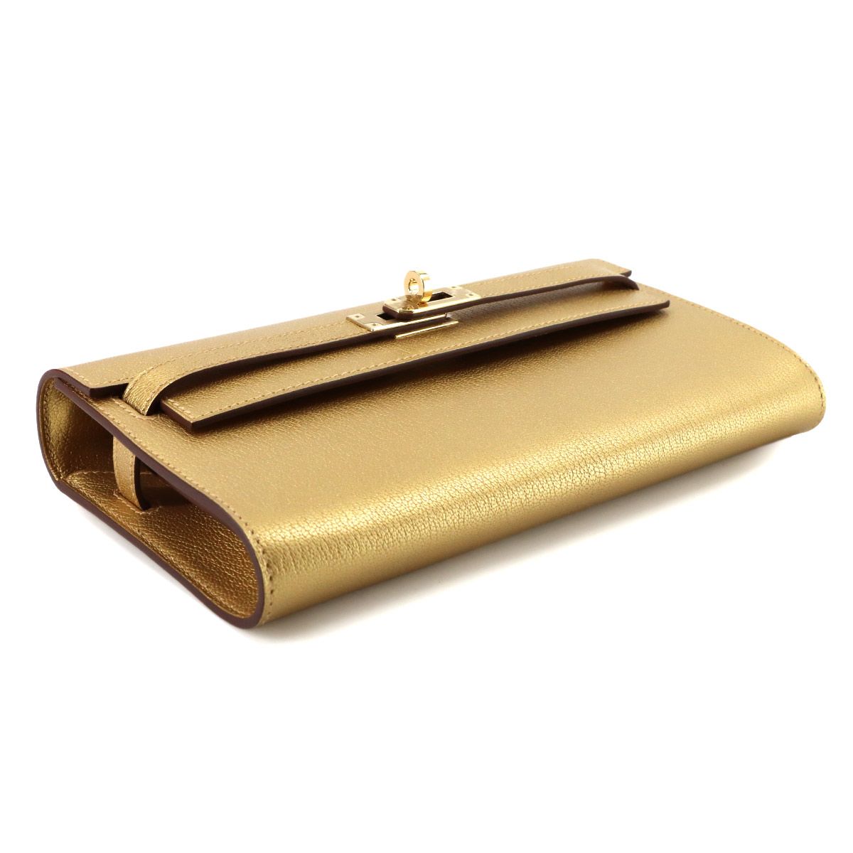 Hermes Kelly to Go Shoulder Wallet Bifold Chevre Sham Kira Dore