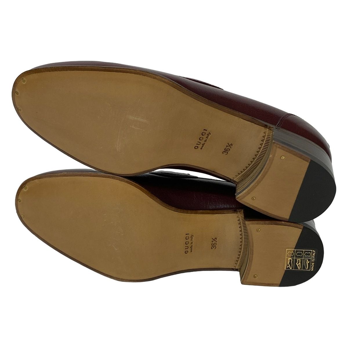 Gucci Loafers 36.5 Gold Horsebit Leather