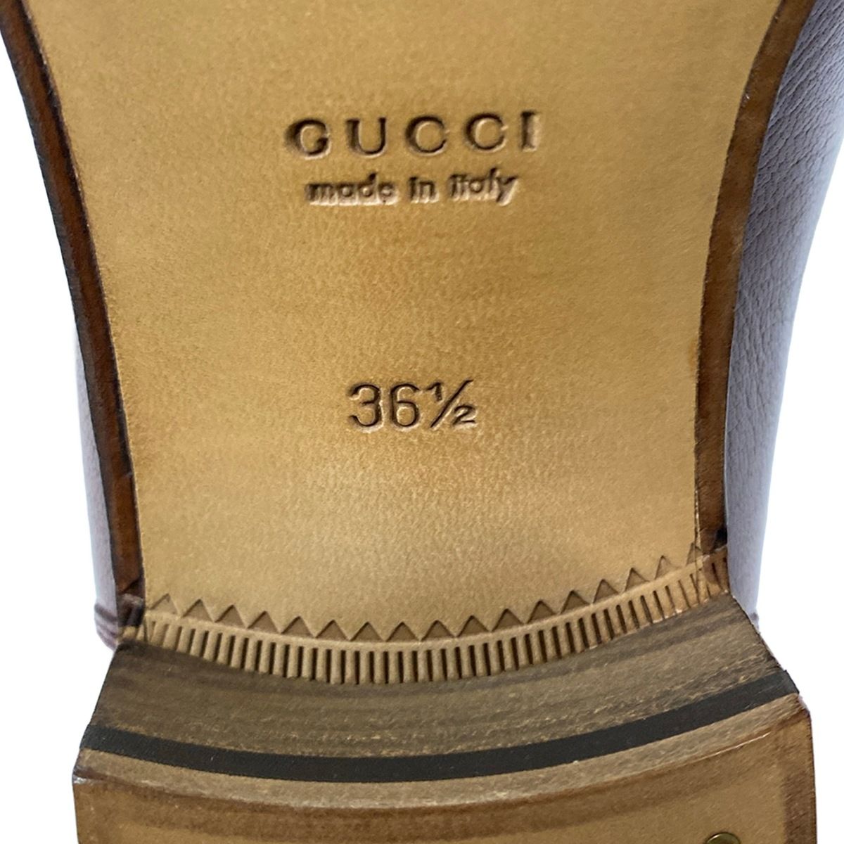 Gucci Loafers 36.5 Gold Horsebit Leather