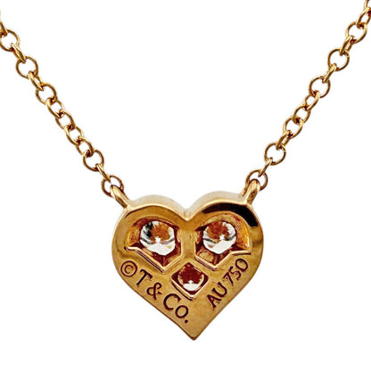 Tiffany & Co Sentimental Heart Necklace 18k Pink Gold Diamond