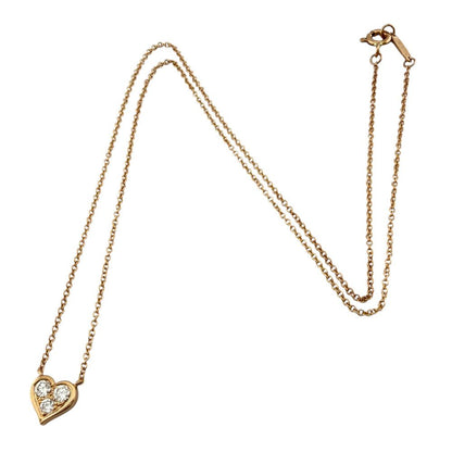 Tiffany & Co Sentimental Heart Necklace 18k Pink Gold Diamond