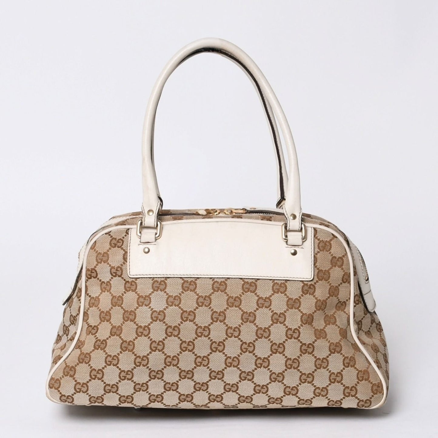 Gucci Guuci GG Canvas Shoulder Bag Beige White — view 2