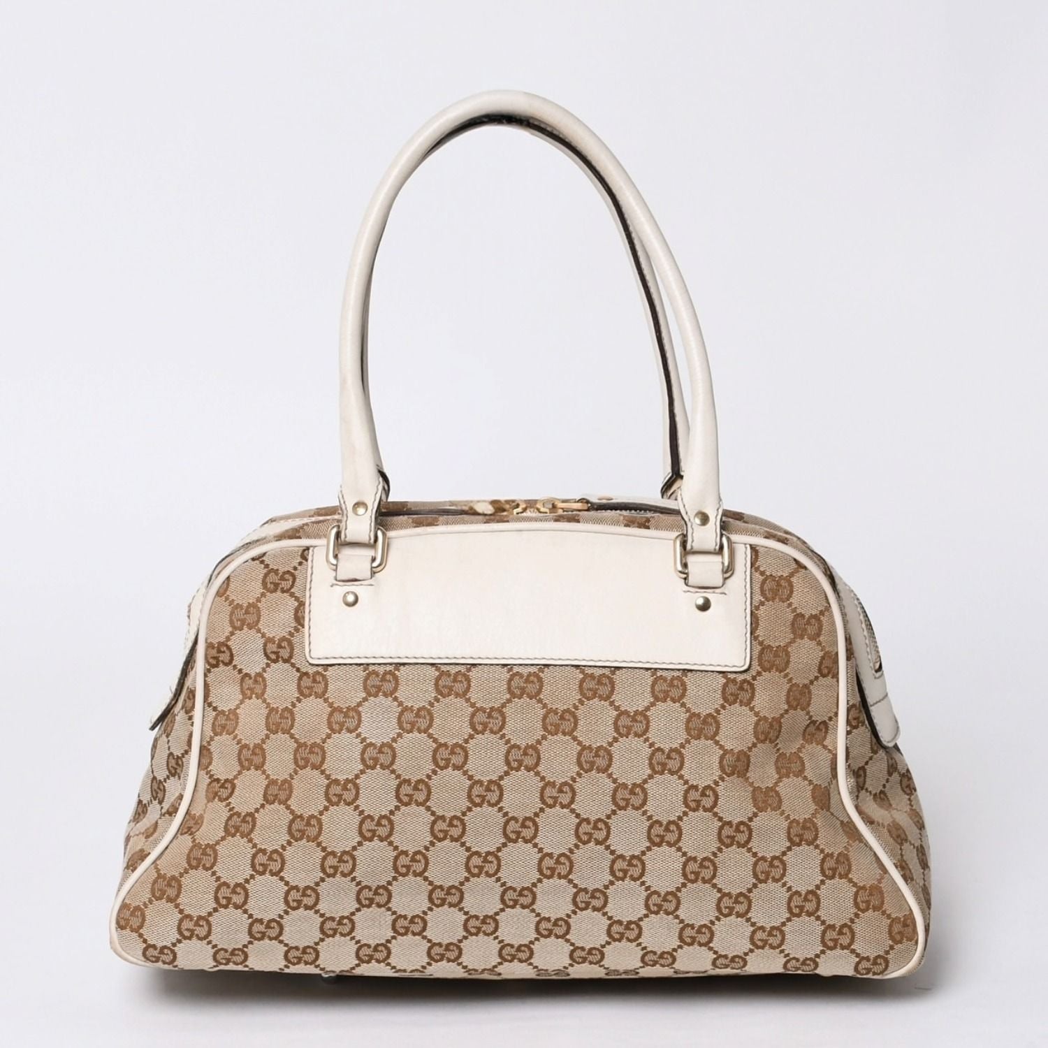 Gucci Guuci GG Canvas Shoulder Bag Beige White — view 2