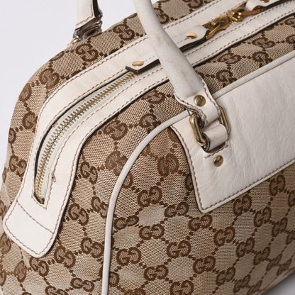 Gucci Guuci GG Canvas Shoulder Bag Beige White — view 6