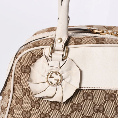 Gucci Guuci GG Canvas Shoulder Bag Beige White — view 5