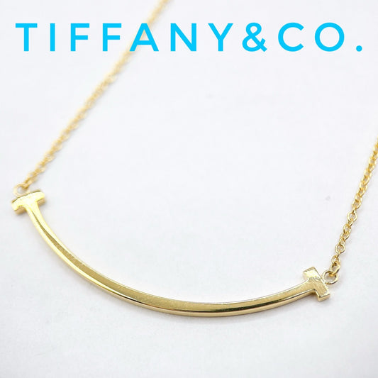 Tiffany & Co T Smile Yellow Gold Necklace Cm