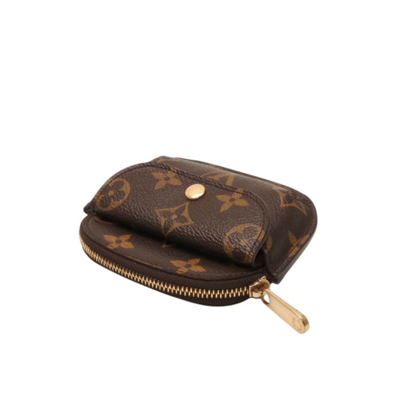 Louis Vuitton Porte Monnaie Ring Coin Purse Gold Brown — view 3