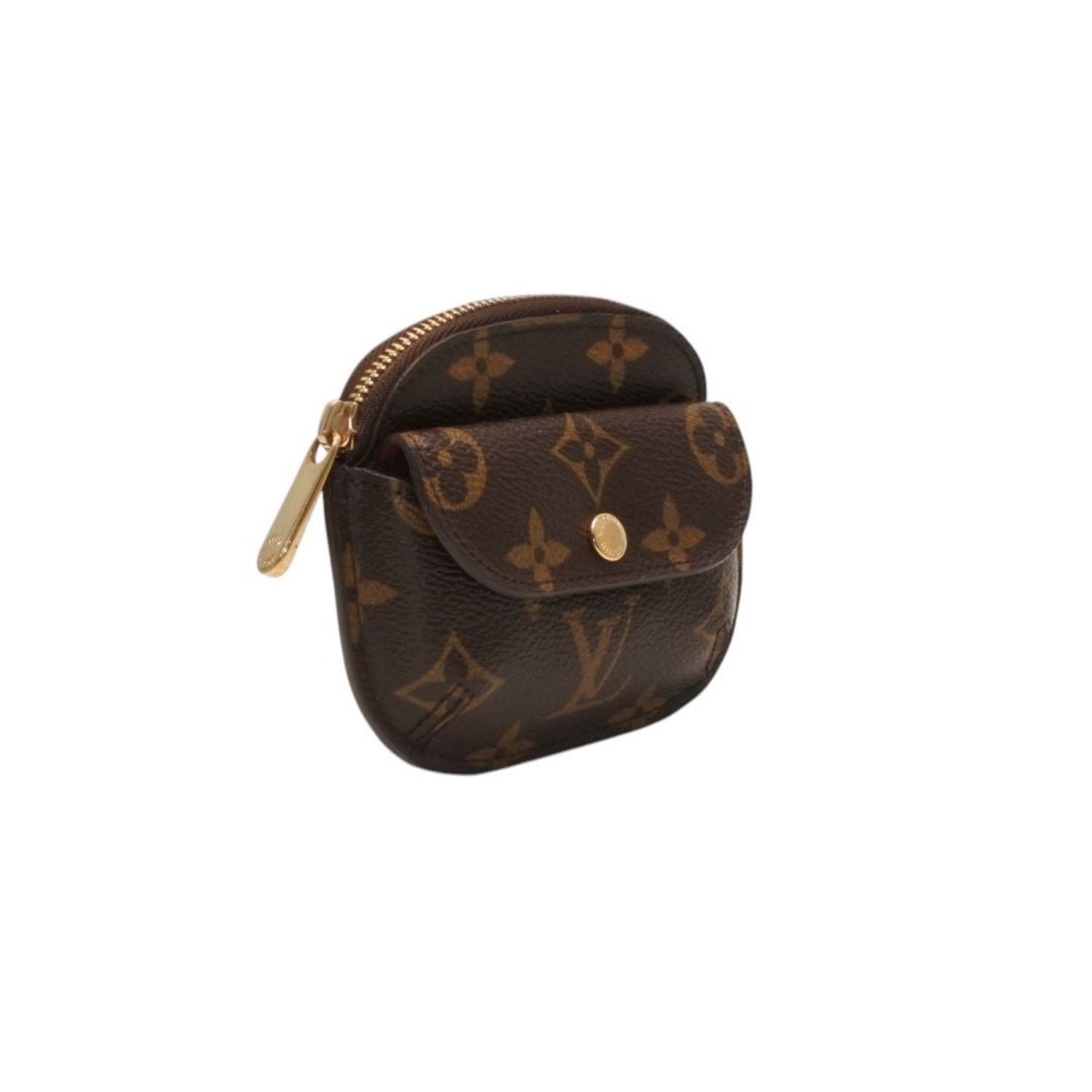 Louis Vuitton Porte Monnaie Ring Coin Purse Gold Brown — view 4