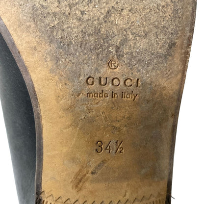 Gucci Loafers 34.5 Horsebit Sherry Black Green Red Leather