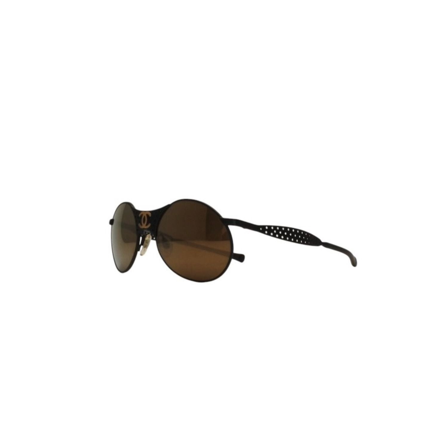 Chanel Sunglasses Eyewear CC Logo Metal Rubber Matte Black Gold — view 5