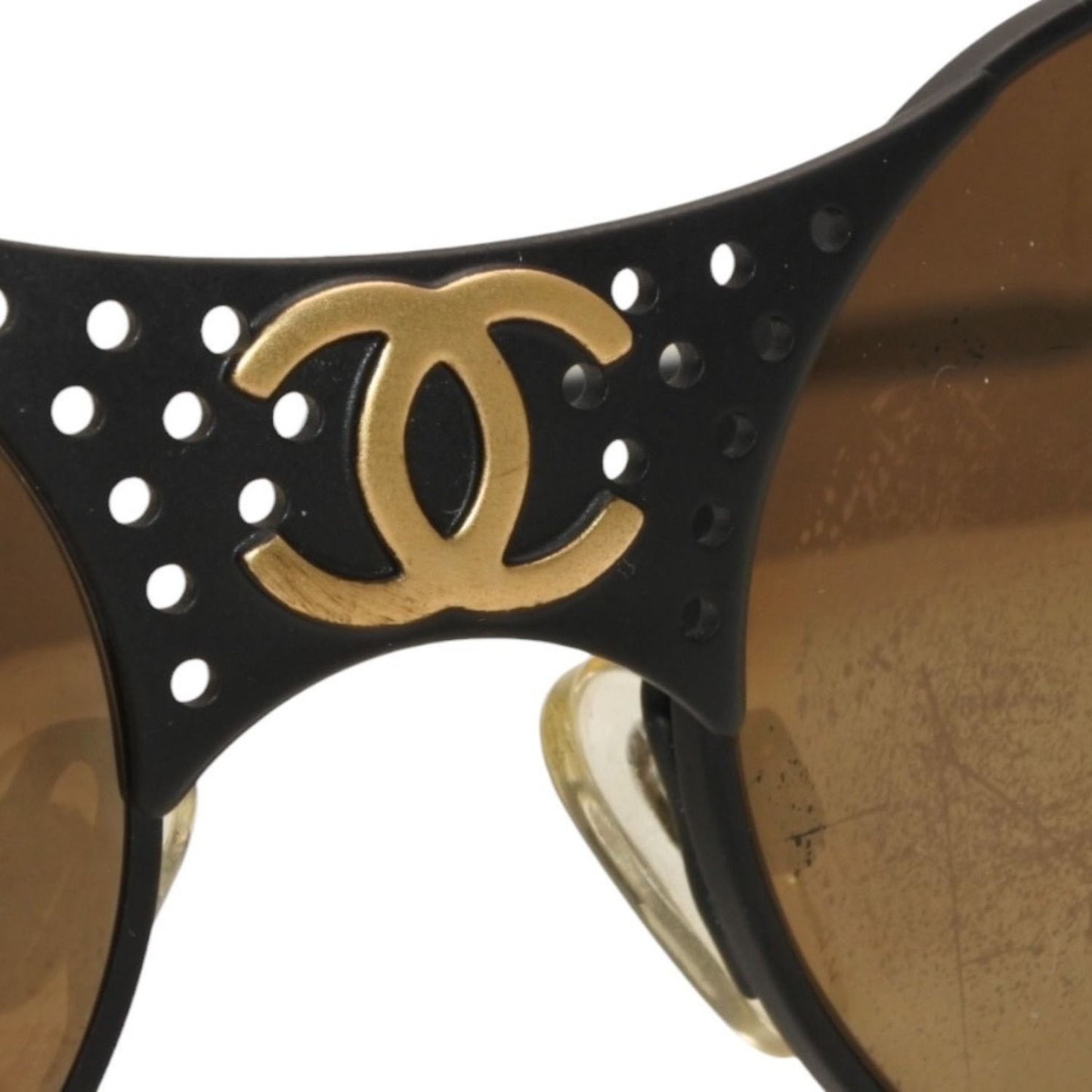 Chanel Sunglasses Eyewear CC Logo Metal Rubber Matte Black Gold — view 6