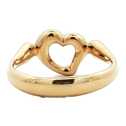 Tiffany & Co Open Heart Diamond Ring 18k Yellow Gold 49