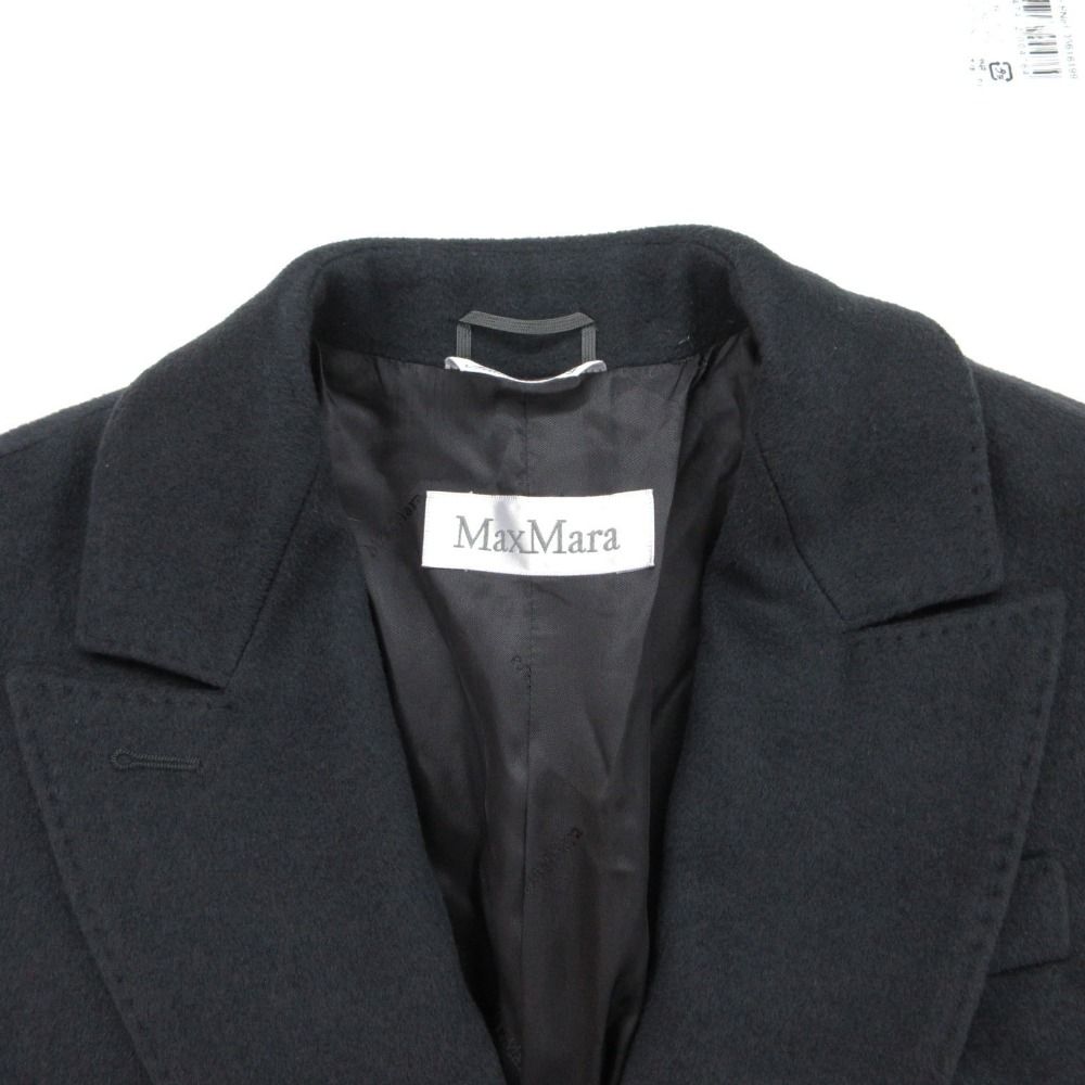 Max Mara White Tag Chesterfield Coat Cashmere Angora Wool Maxi Length Long Peak