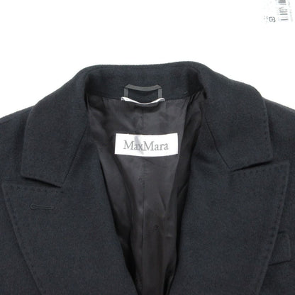 Max Mara White Tag Chesterfield Coat Cashmere Angora Wool Maxi Length Long Peak