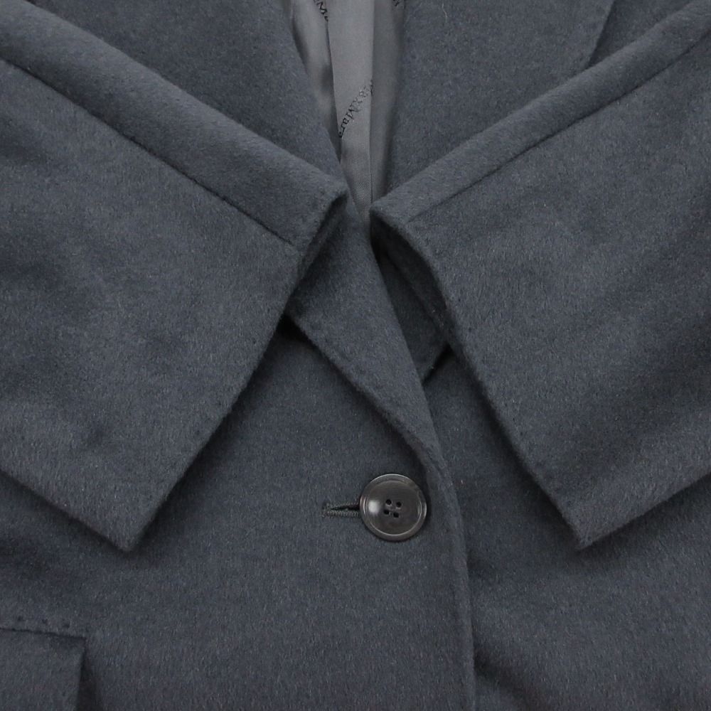 Max Mara White Tag Chesterfield Coat Cashmere Angora Wool Maxi Length Long Peak