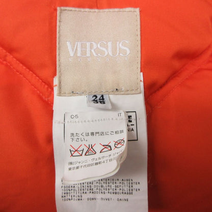 Versace Versus Down Jacket Coat Long Length Hooded Orange