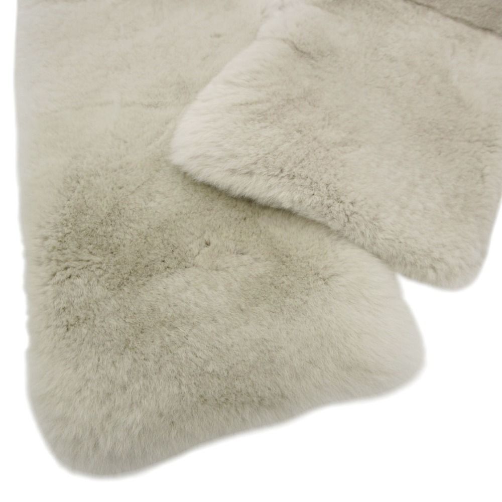 Max Mara Scarf Lapin Fur Shawl Tippet Visual Light Gray