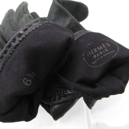 Hermes Gloves Leather Gold Chaine D'ancre 6 2 1 Black