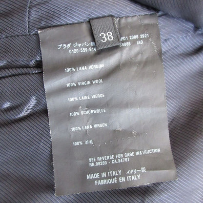 Prada Jacket Virgin Wool Gathered Short Length Cropped Dark Navy