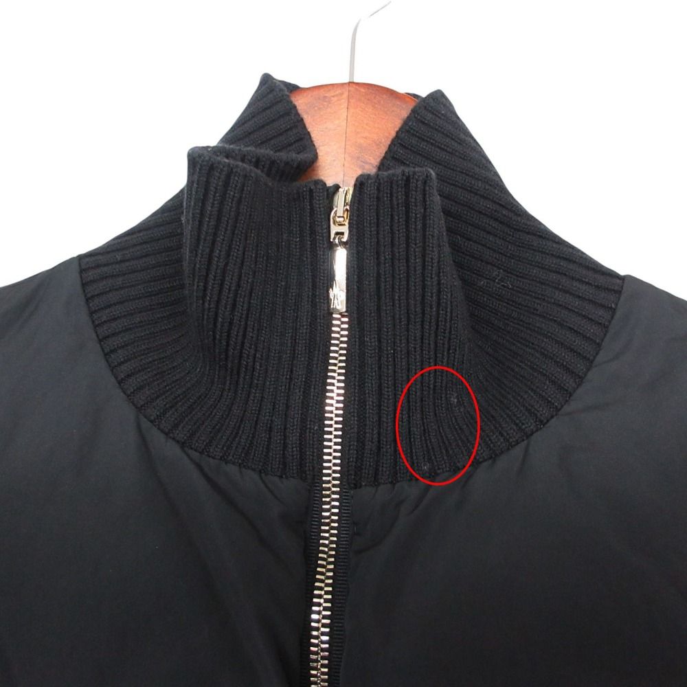 Moncler Down Jacket Zoe Zip Up Outer Short Length Tropical Pattern Lining Black