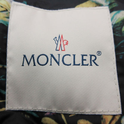 Moncler Down Jacket Zoe Zip Up Outer Short Length Tropical Pattern Lining Black
