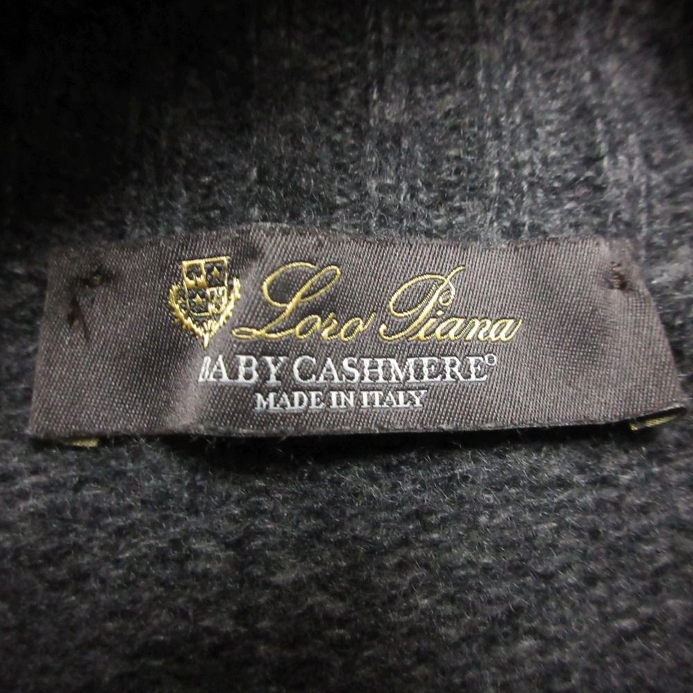 Loro Piana Knit Baby Cashmere Turtleneck Sweater Pullover Top Long Sleeve Gray