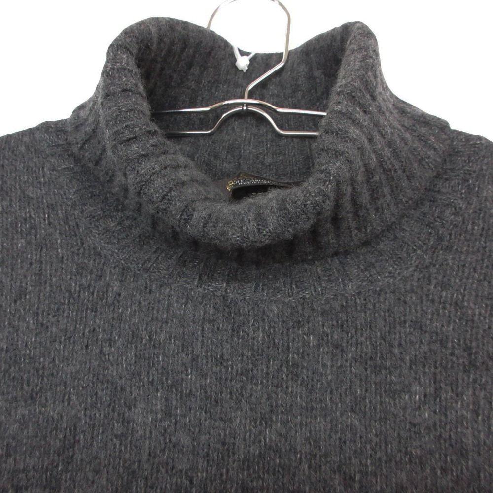 Loro Piana Knit Baby Cashmere Turtleneck Sweater Pullover Top Long Sleeve Gray
