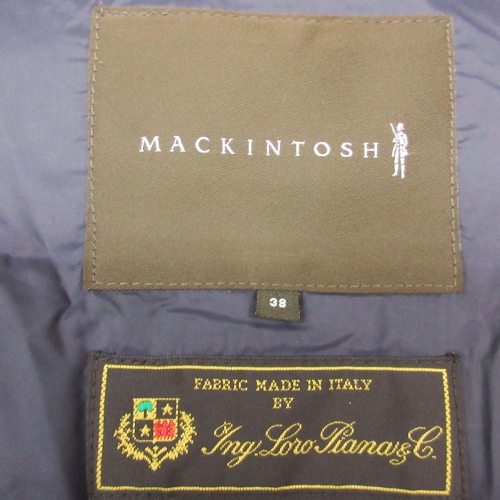 Loro Piana Mackintosh Down Jacket Wool Chin Strap Coat Outer Dark Navy