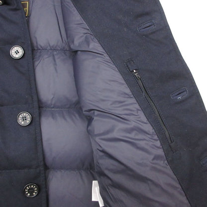 Loro Piana Mackintosh Down Jacket Wool Chin Strap Coat Outer Dark Navy