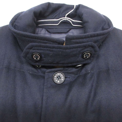 Loro Piana Mackintosh Down Jacket Wool Chin Strap Coat Outer Dark Navy