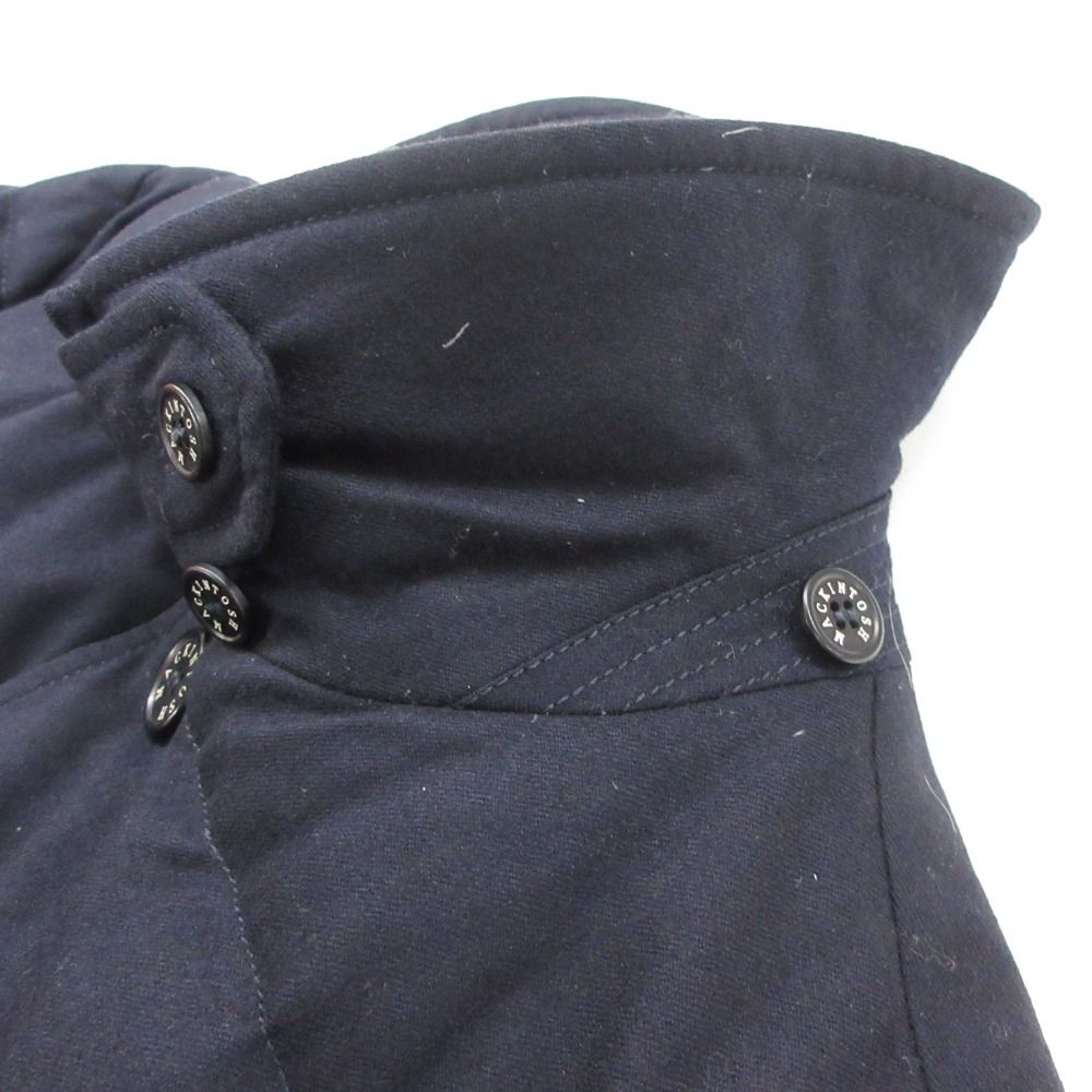 Loro Piana Mackintosh Down Jacket Wool Chin Strap Coat Outer Dark Navy