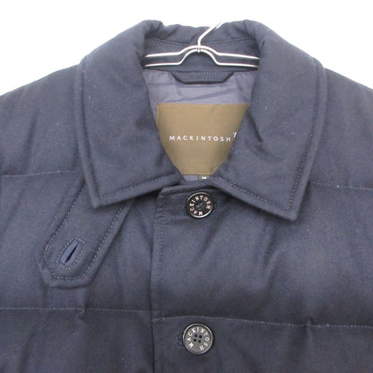 Loro Piana Mackintosh Down Jacket Wool Chin Strap Coat Outer Dark Navy