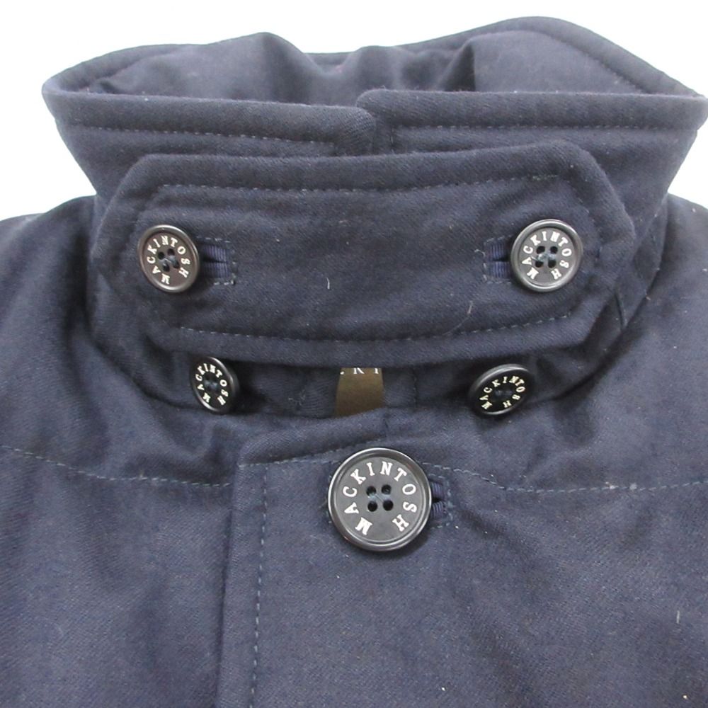 Loro Piana Mackintosh Down Jacket Wool Chin Strap Coat Outer Dark Navy