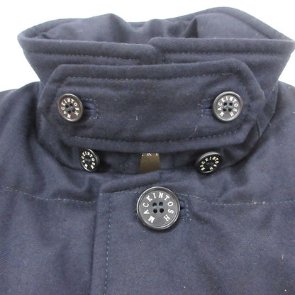 Loro Piana Mackintosh Down Jacket Wool Chin Strap Coat Outer Dark Navy