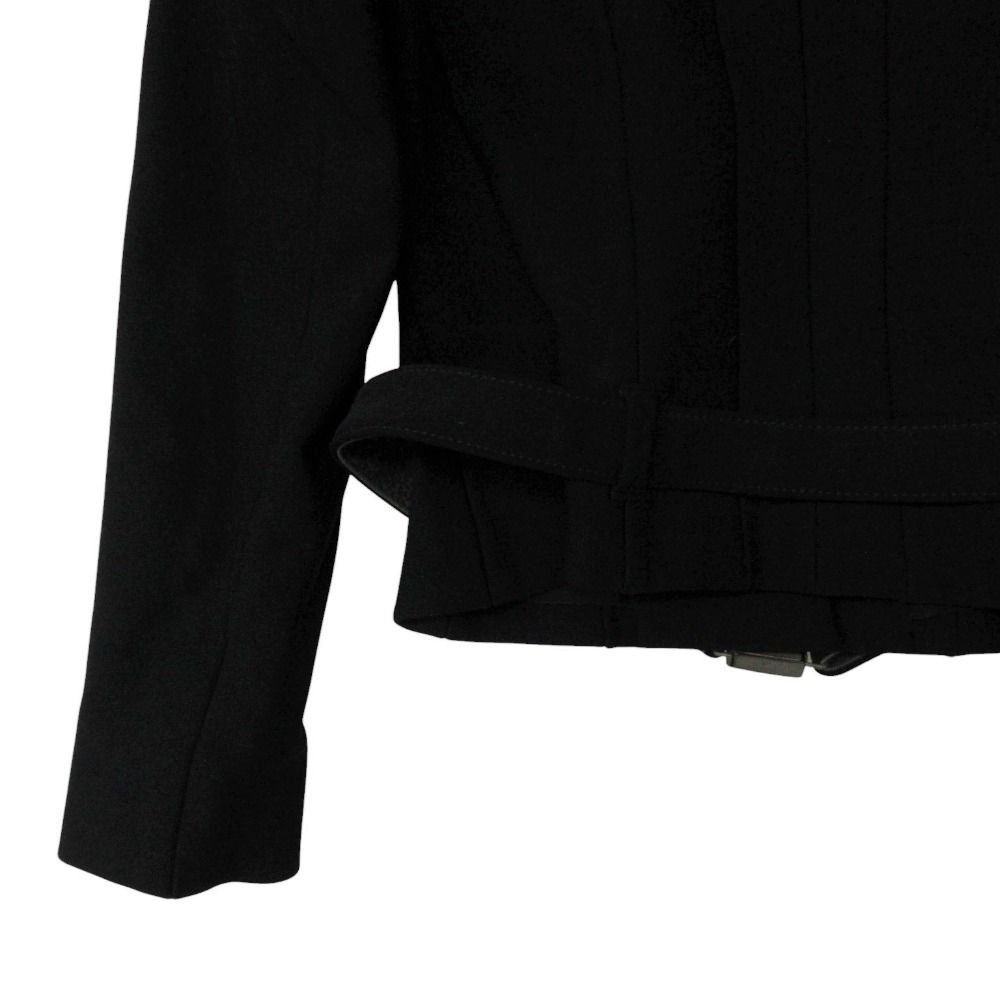 Prada Stand Collar Coat Tuck Jacket with Belt Black