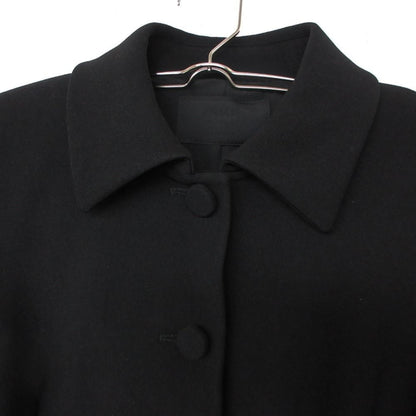 Prada Stand Collar Coat Tuck Jacket with Belt Black