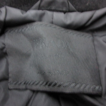 Prada Coat Melton Wool Zip Up Jacket Black