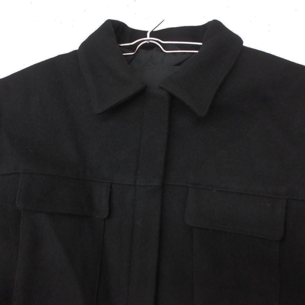 Prada Coat Melton Wool Zip Up Jacket Black