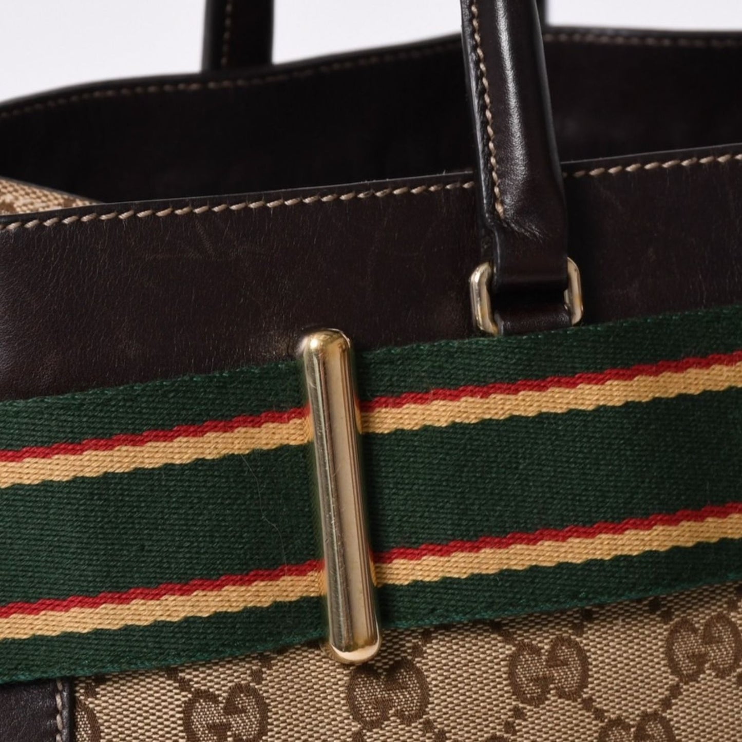 Gucci Handbag GG Canvas Sherry Line Leather Brown — view 4