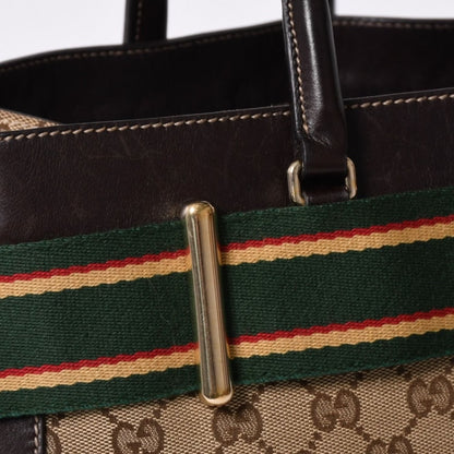Gucci Handbag GG Canvas Sherry Line Leather Brown — view 4