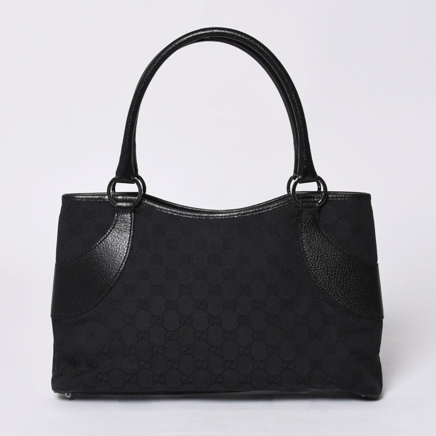 Gucci Handbag GG Canvas Leather Black Gold — view 2