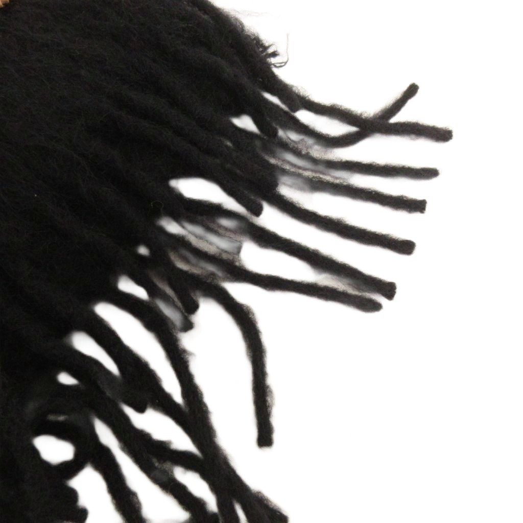 Loewe Scarf Fringe Mohair Wool Anagram Black